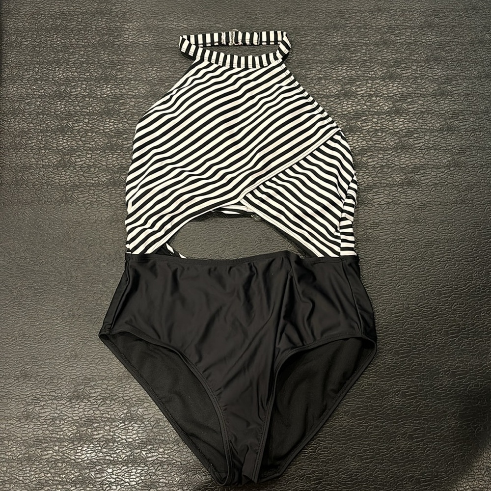 Cut-Out Striped One Piece